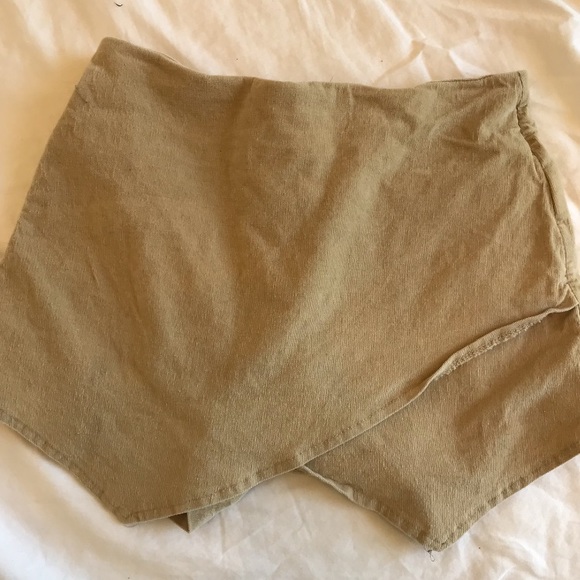 Pants - Crossover Tan Wrap Skort